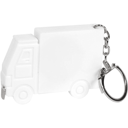 Брелок-рулетка "Грузовик", пластик, металл, 1 м, белый