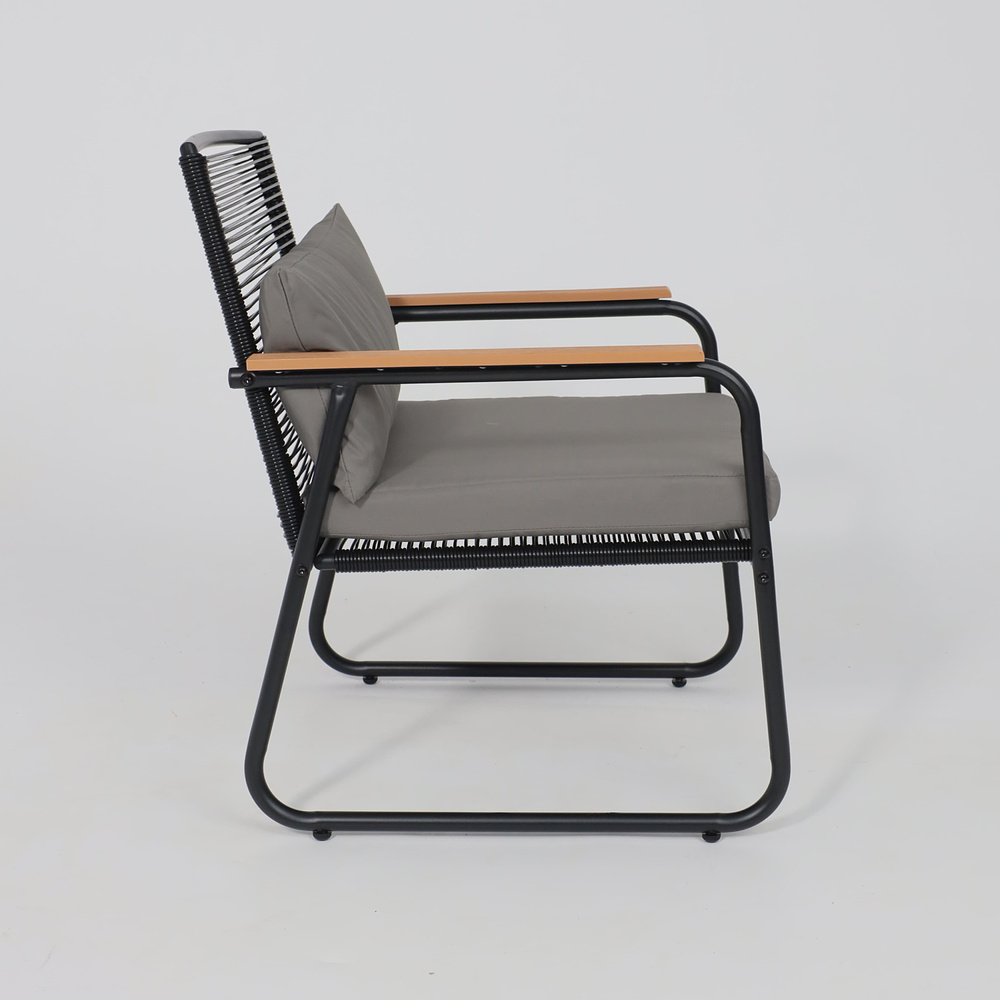 Комплект мебели садовой AksHome GARDENIA (кресло  2 шт, диван 1 шт, стол 1 шт), черный - 33