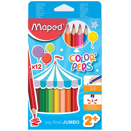 Цветные карандаши Maped "Сolor Peps Jumbo", 12 цветов