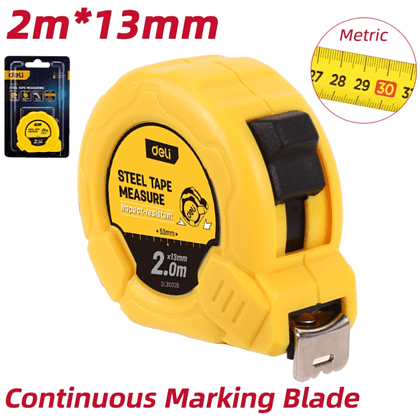 Рулетка Deli YS EDL9002B, 2 м х 13 мм, желтый, черный - 2