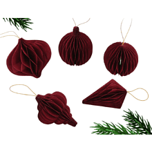 Игрушка бумажная елочная "10888063", 5 шт, бордовый