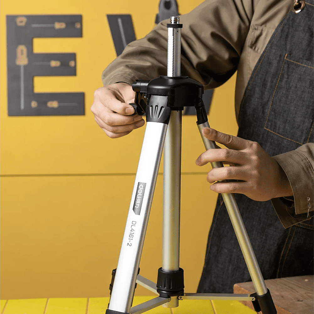Штатив для лазерного уровня "Deli", 0,4-1,2 м., черный - 5