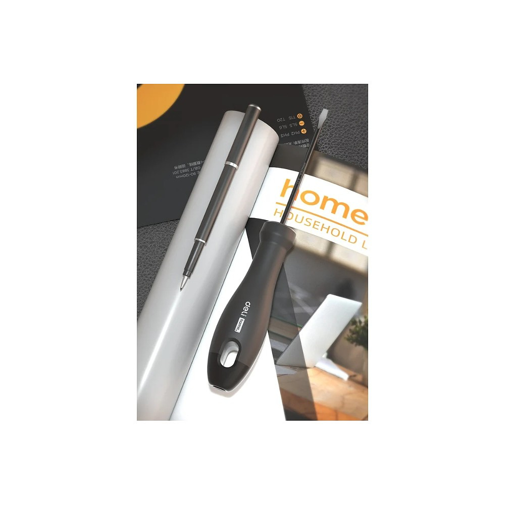 Отвертка Deli HS EHT1206, PH2х150 мм, Soft Touch, черный - 7