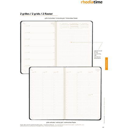Еженедельник датированный "Rhodiatime" 2025, А5, 80 листов, черный - 2