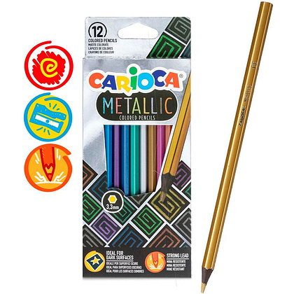 Цветные карандаши "Metallic", 12 цветов - 2