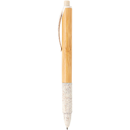 Ручка шариковая автоматическая Xindao "P610.537", 1,0 мм, бамбук, коричневый, белый, стерж. синий - 2