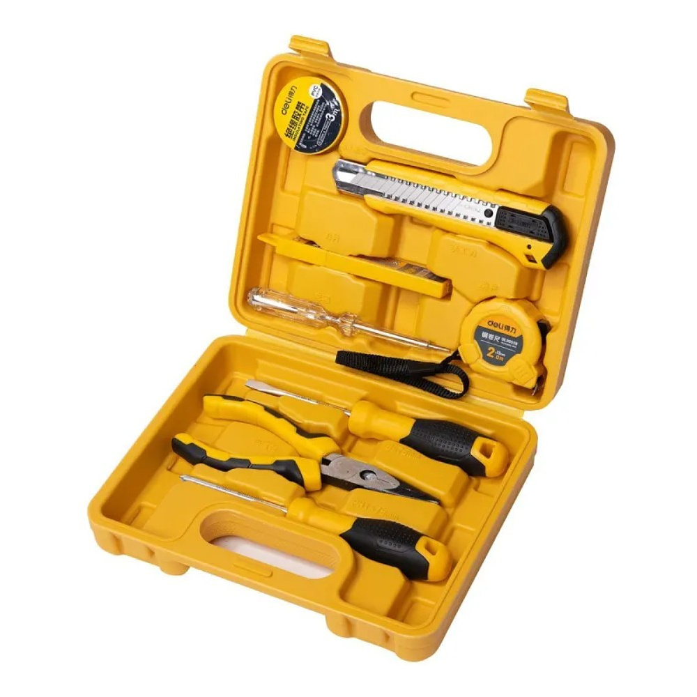 Набор инструмента Deli YS EDL1008J, 8 предметов, кейс, желтый - 2