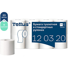 Бумага туалетная Tellus Премиум TP4, 8 рулонов, 23 м, 2 слоя