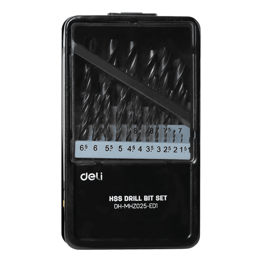 Набор сверел по металлу Deli RS EDH-MHZ025-ED1, 1-13 мм, DIN 338, 25 шт.