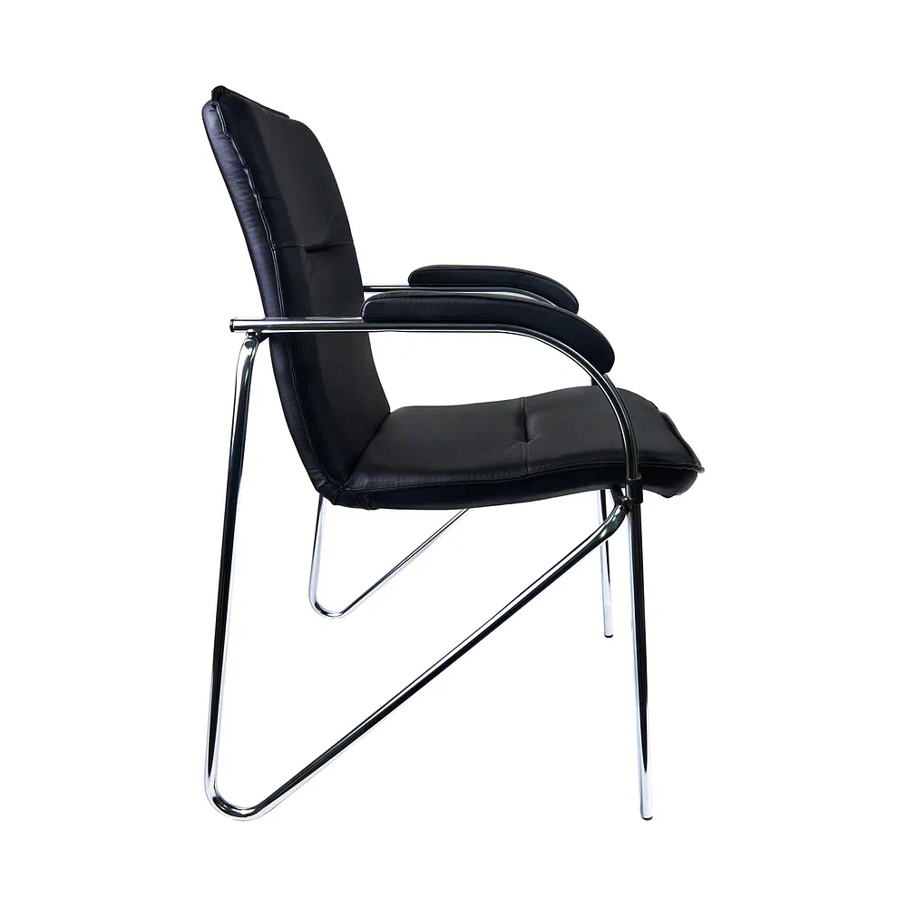 Кресло для посетителей PMK "Samba Pegasso Black", мягкие подлокотники, экокожа - 3