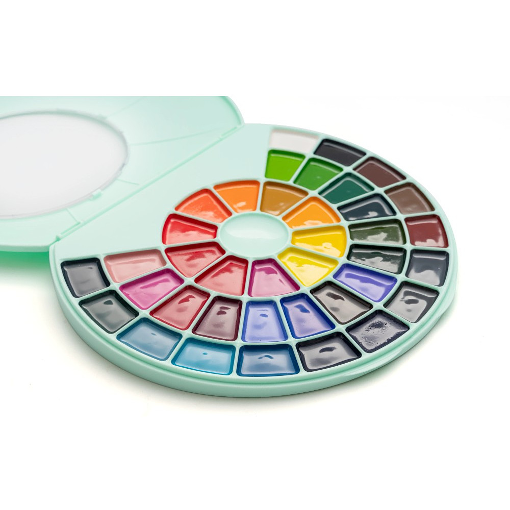 Краски акварельные "Himi", набор, 38 цветов, зелёный футляр - 2