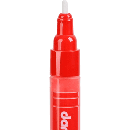 Маркер акриловый для кожи "Darwi", 2 мм, ярко-красный - 4