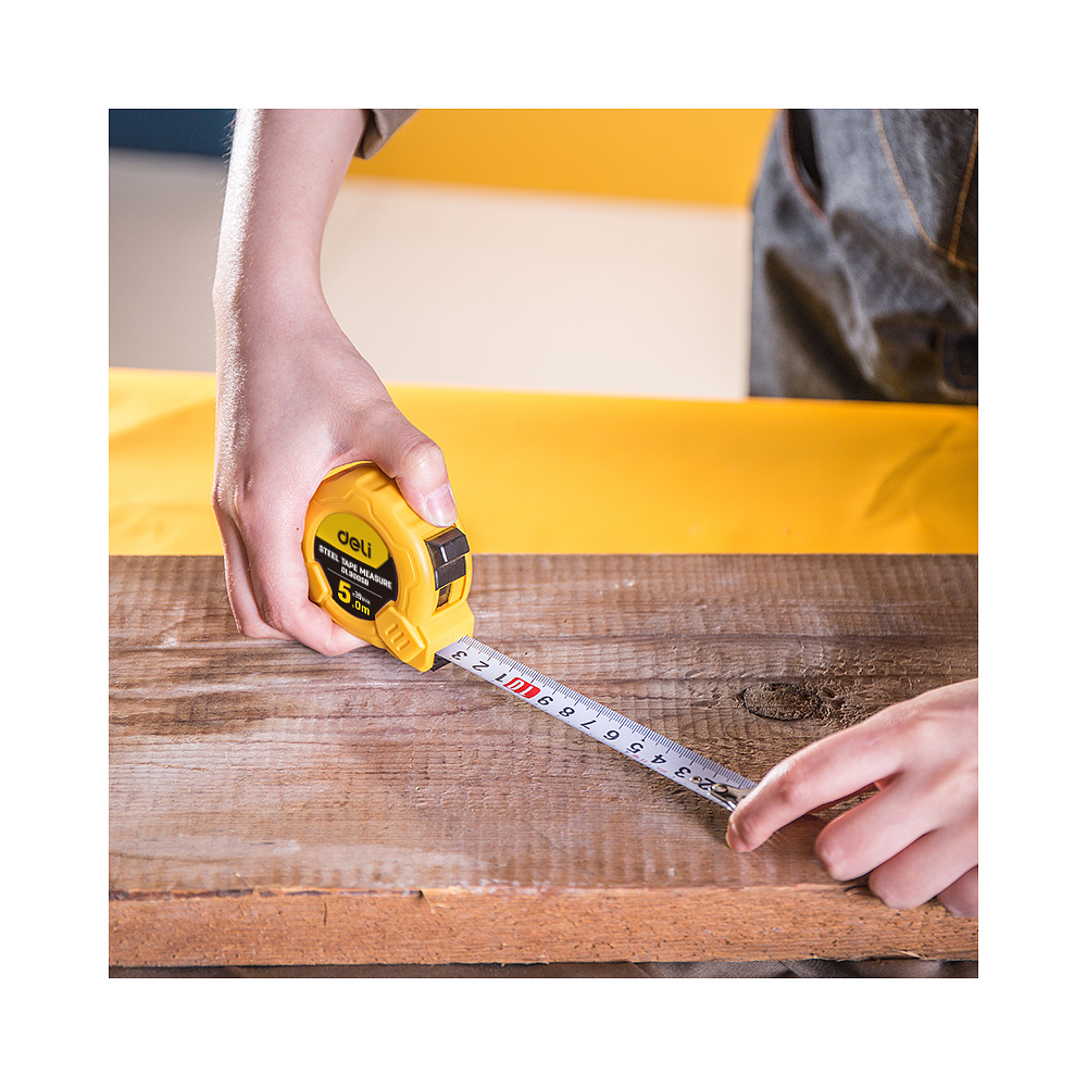 Рулетка Deli "9005B", 5 м, желтый - 7