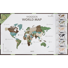 Декор на стену "Карта мира" многоуровневый на стену,  L 3139, цветной, 60x105 см