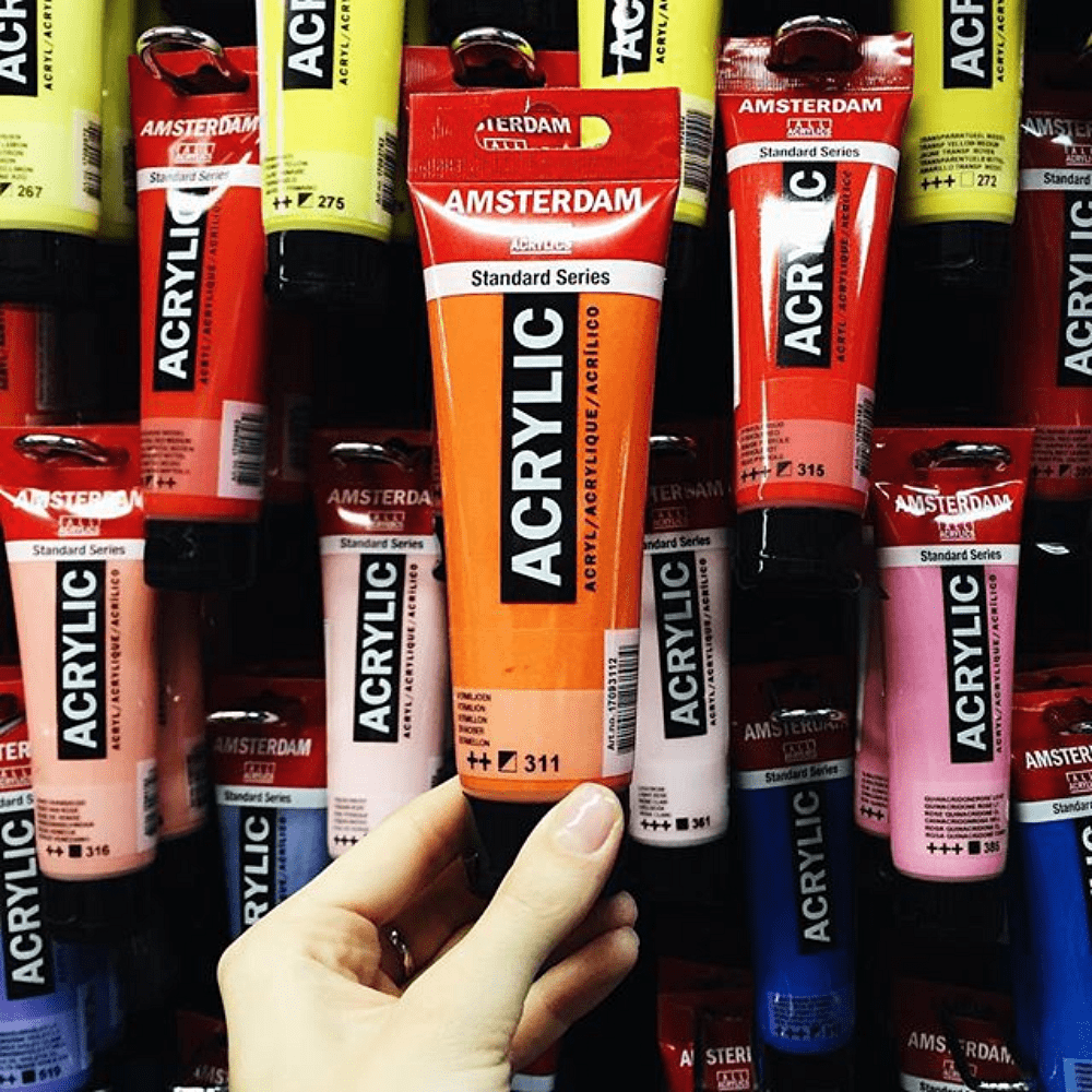 Краска акриловая "Amsterdam", 256 флуоресцентный желтый, 120 мл, туба - 3