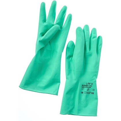 Перчатки латексные HQ Profiline, р-р L, с х/б покрытием, зеленый - 8