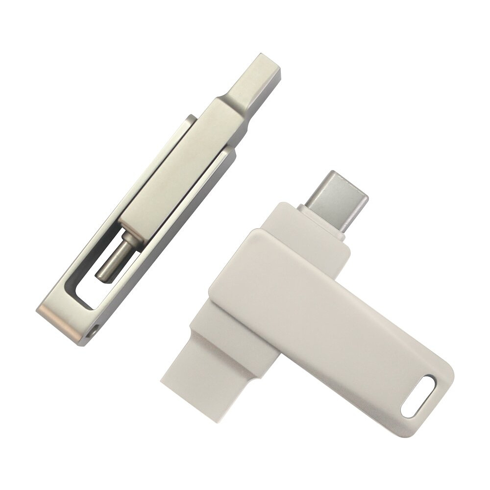 USB Flash накопитель 3.0 128 Gb СК-046, TypeC Dual, металл, серебристый