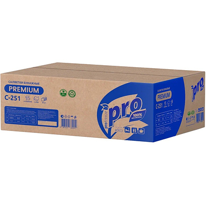 Салфетки бумажные PROtissue, 16х21см, 2 слоя, белый, 200 листов, 100% целлюлоза - 4