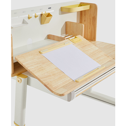 Стол Ergosmart регулируемый Galleon, 1200х700х(520-760) мм, гевея, с книжной полкой - 6