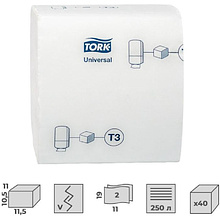 Бумага туалетная листовая "Tork Universal Т3", 1 слой (114272-00)