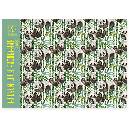 Альбом для рисования "Панды на прогулке" с пазлами, A4, 30 листов, склейка