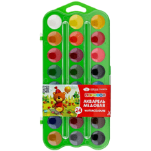 Краски акварельные "Цветик", 24 цвета, зеленый