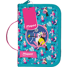 Пенал "Tropical", 1 отделение, с наполнением, голубой