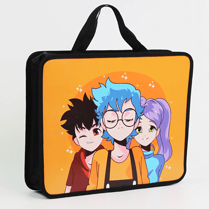 Папка для тетрадей "Back to school", А4, молния, пластик, оранжевый - 3