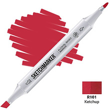 Маркер перманентный двусторонний "Sketchmarker", R101 кетчуп