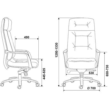 Кресло для руководителя Бюрократ DAO, кожа, черный - 6
