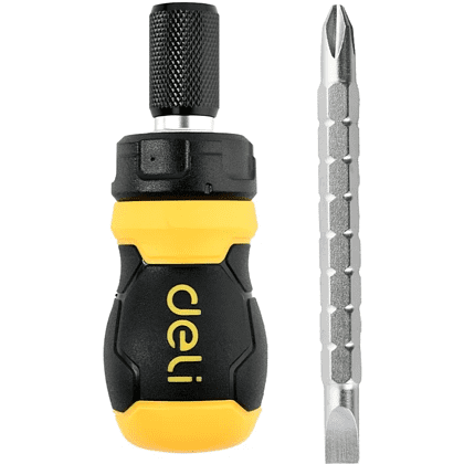 Двухсторонняя отвертка Deli YS EDL626010, с трещоткой, PH2+SL6 - 2