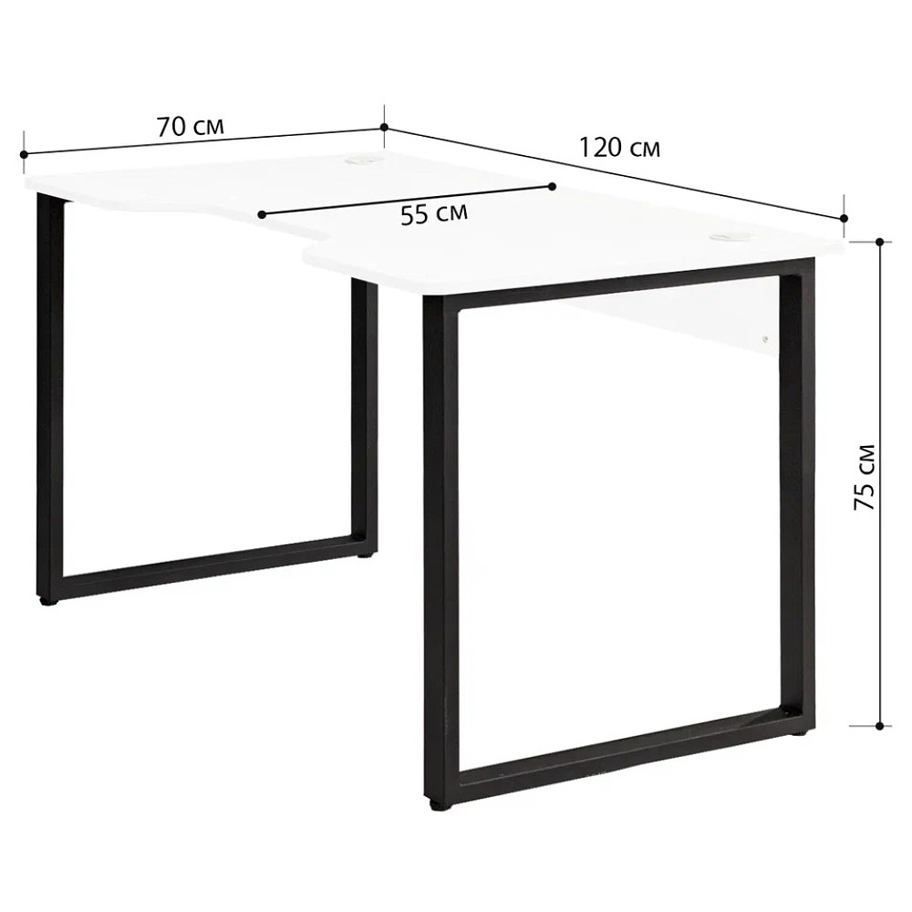 Стол компьютерный игровой Millwood Лофт Гонконг (ДТ-3), 1200x700 мм, белый, черный - 3