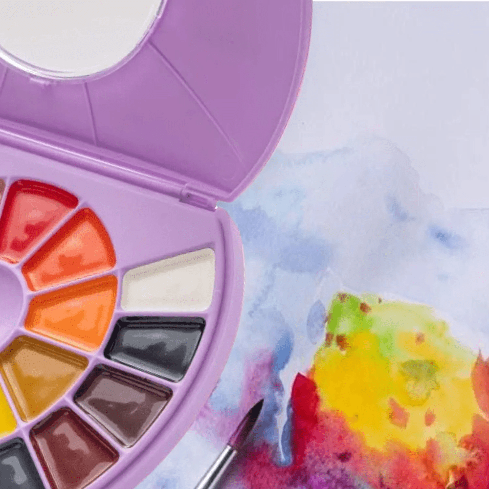 Краски акварельные "Himi", набор, 24 цвета, фиолетовый футляр - 6