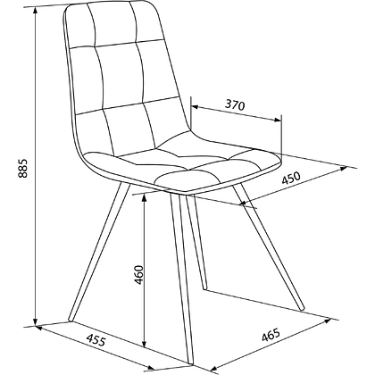 Стул Бюрократ "CH-K1_4", ткань, черный, металл, комплект 4 штуки - 7