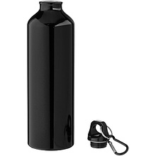Бутылка для воды "Pacific" с карабином, металлическая, 770 мл, черный