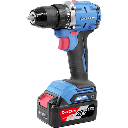 Аккумуляторная дрель-шуруповерт DongCheng DCJZ2060 (TYPE EM), 20 В, 60 Нм, 2 АКБ, 4 Ач, З/У 2 А