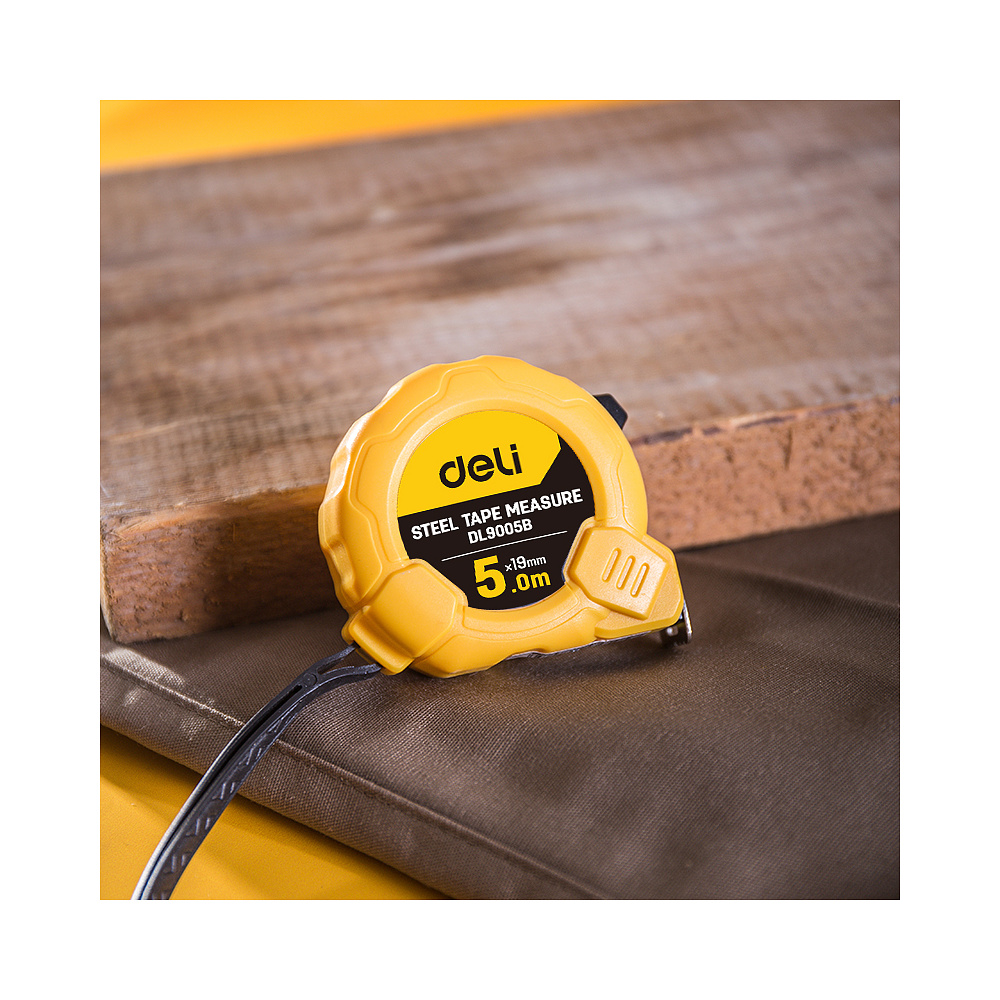 Рулетка Deli "9005B", 5 м, желтый - 6