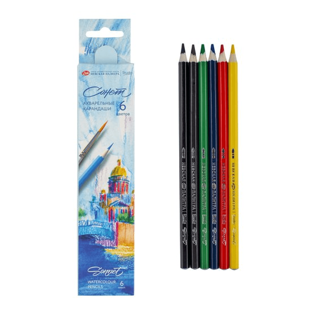 Карандаши акварельные "Сонет", 6 цветов - 3
