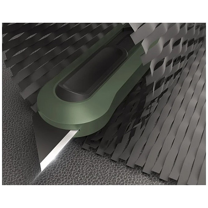 Набор ножей строительных Deli HSEHT4003L, 3 шт (ножи 9мм/18мм/трапеция), Soft Touch, зеленый - 6