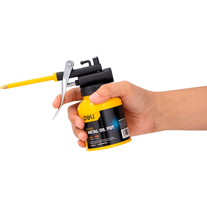 Масленка для смазки стальная Deli YS EDL2401, 180 мл, медный носик, желтая - 6
