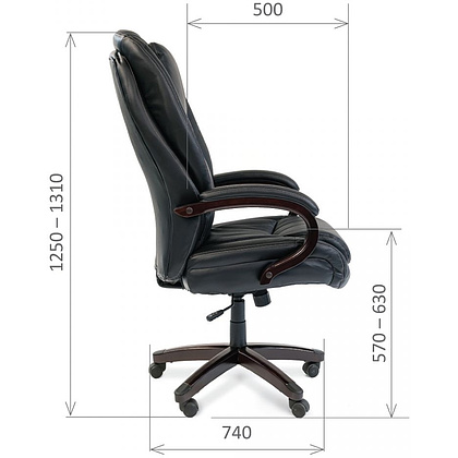 Кресло для руководителя "Chairman 408", кожа, металл, дерево, черный - 5
