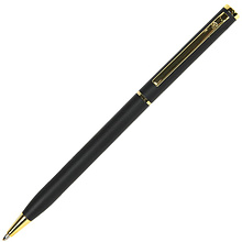 Ручка шариковая автоматическая "Slim", 1.0 мм, черный, золотистый, стерж. синий