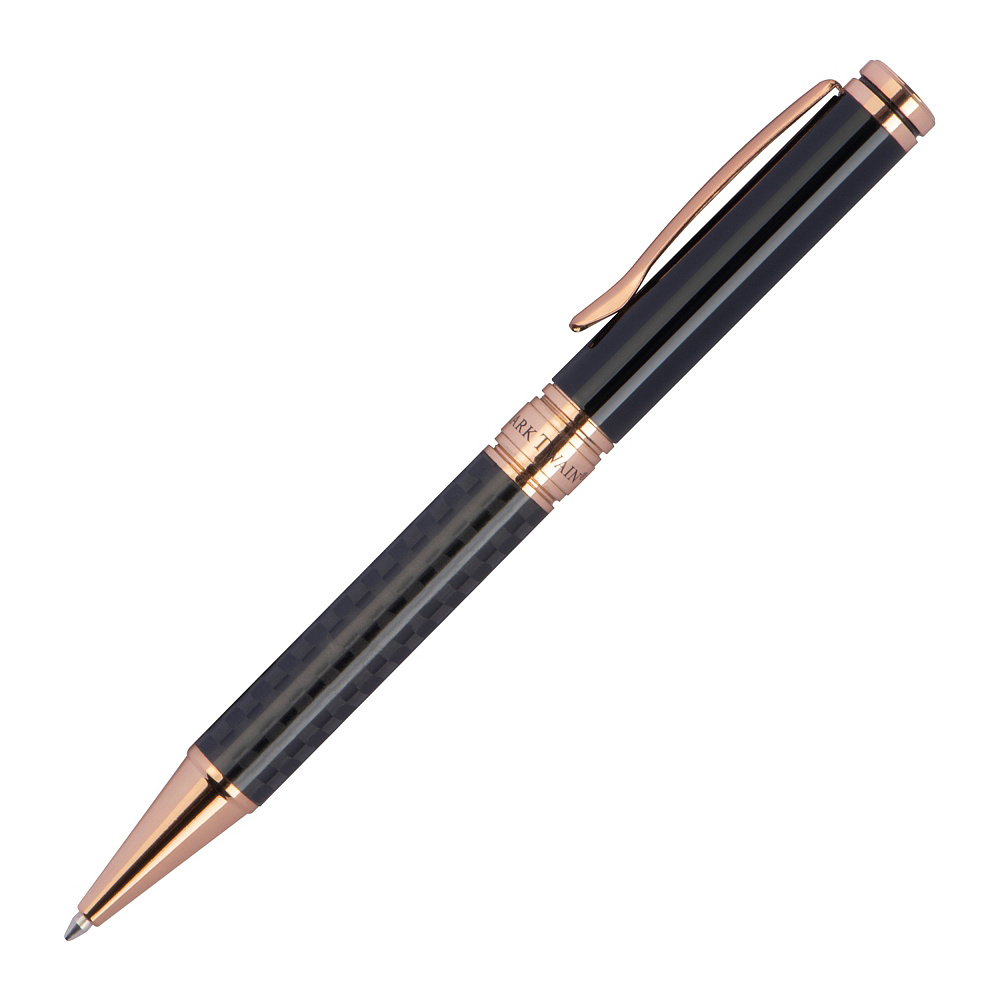 Набор "Mark Twain 1261903": ручки шариковая автоматическая + перьевая, серый, золотистый - 2