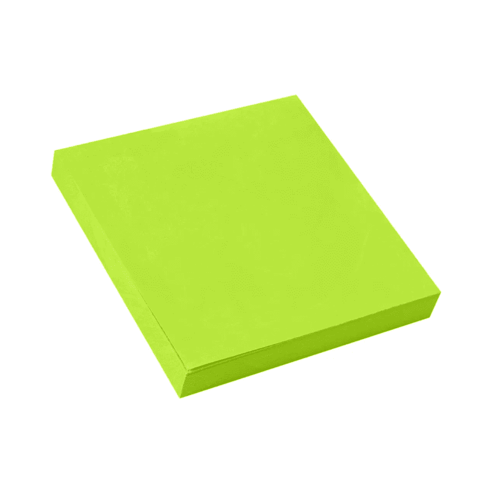 Бумага для заметок на клейкой основе "Yesli:", 75x75 мм, 100 листов, зеленый неон