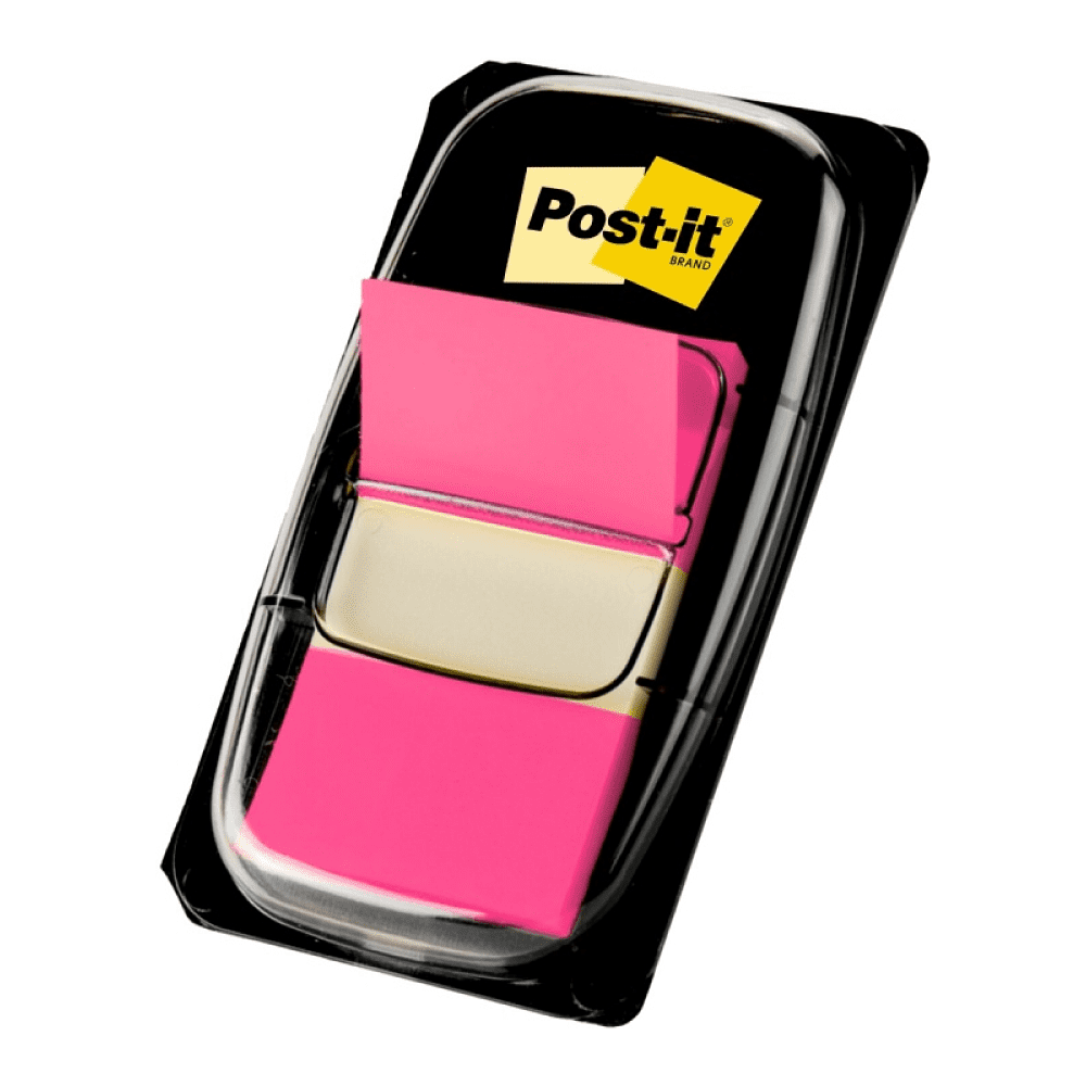 Закладки пластиковые "3М", 25х43 мм, 50 шт, ярко-розовый, в диспенсере