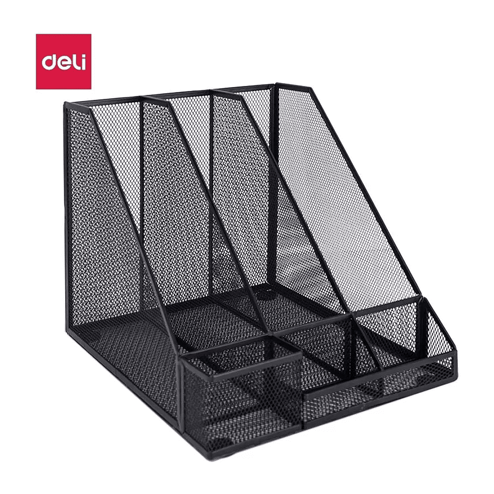 Модуль вертикальный Deli с органайзером, 3 отделения, черная сетка