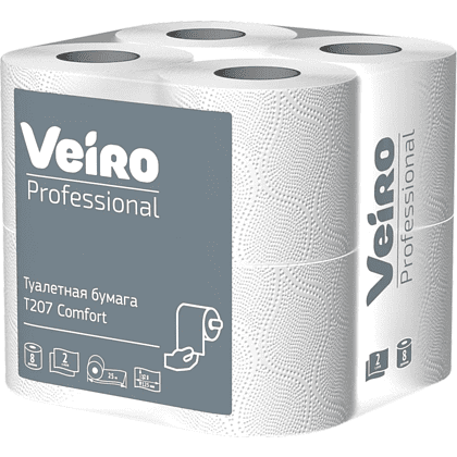 Бумага туалетная "Professional Comfort", 2 слоя, 8 рулонов - 3