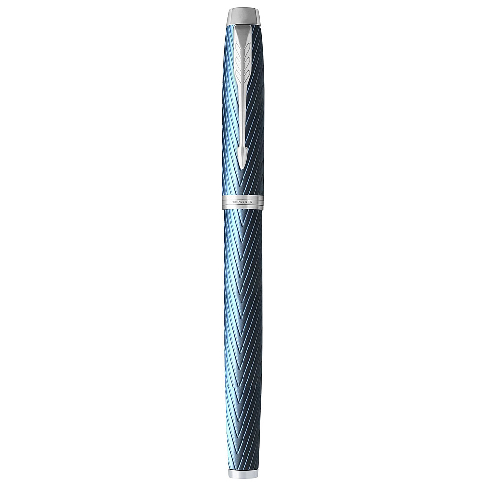 Ручка перьевая Parker "IM Premium Blue Grey CT", F, голубой, серебристый, патрон синий - 3