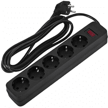Сетевой фильтр Sonnen SPB-305, 3 м, 5 розеток, черный