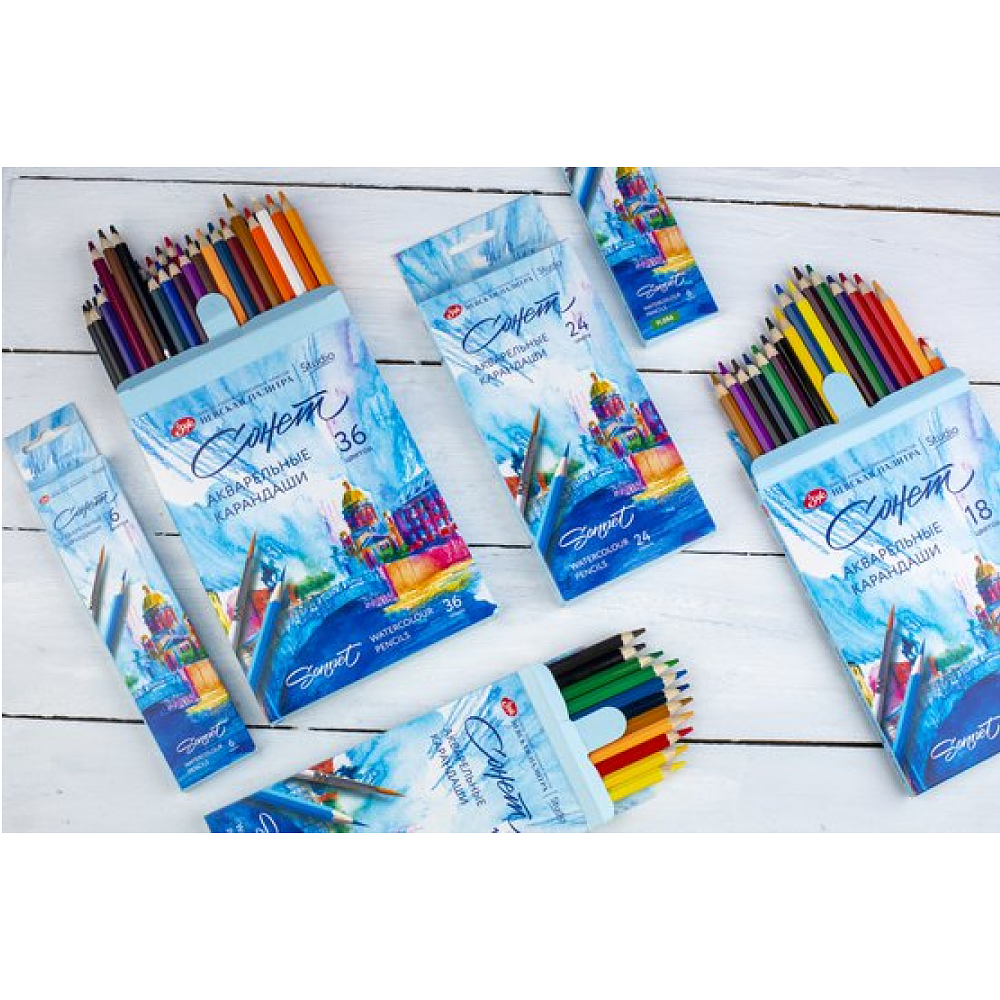 Карандаши акварельные "Сонет", 6 цветов - 4